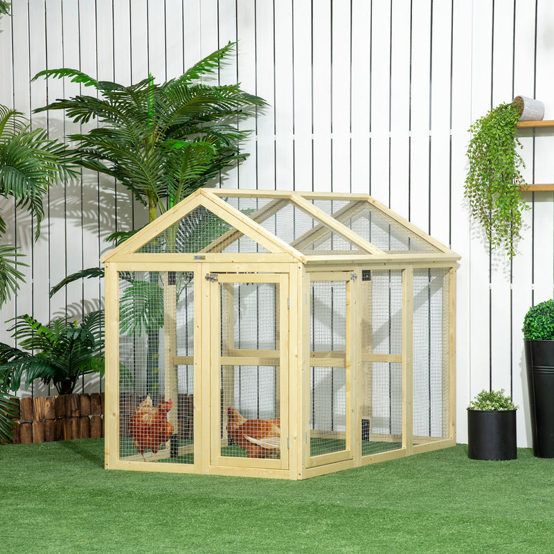 PawHut Chicken Run, Wooden Chicken Coop w/ Combinable Design