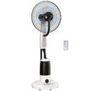HOMCOM 18" Pedestal Fan With Water Mist Spray Standing Fan, 2.8L Tank, White