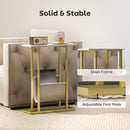 HOMCOM Narrow Side Table, End Table with Magazine Holder for Small Spaces