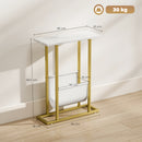 HOMCOM Narrow Side Table, End Table with Magazine Holder for Small Spaces