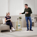 HOMCOM Narrow Side Table, End Table with Magazine Holder for Small Spaces