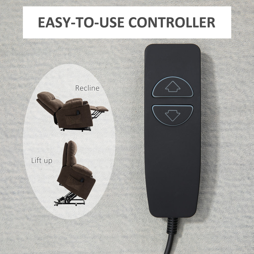 HOMCOM Electric Riser and Recliner Chair for Elderly, Velvet-touch Fab