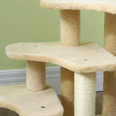 PawHut Cat Tree 2 In 1 Pet Stairs W/ Scratching Tickling Post, Light Grey/Cream White