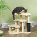 PawHut Cat Tree 2 In 1 Pet Stairs W/ Scratching Tickling Post, Light Grey/Cream White