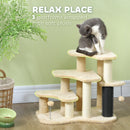 PawHut Cat Tree 2 In 1 Pet Stairs W/ Scratching Tickling Post, Light Grey/Cream White