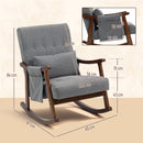 HOMCOM Modern High Back Rocking Chair With Solid Wood Legs, Grey