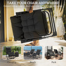 Outsunny 2 PCS Reclining Zero Gravity Chair Folding Lounger Cushion Black