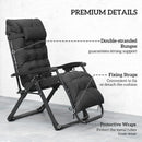 Outsunny 2 PCS Reclining Zero Gravity Chair Folding Lounger Cushion Black