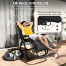 Outsunny 2 PCS Reclining Zero Gravity Chair Folding Lounger Cushion Black