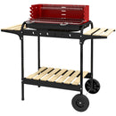 Outsunny Charcoal Barbecue BBQ Grill Trolley W/ 5-level Grill Height Ash Catcher
