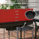 Outsunny Charcoal Barbecue BBQ Grill Trolley W/ 5-level Grill Height Ash Catcher