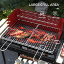 Outsunny Charcoal Barbecue BBQ Grill Trolley W/ 5-level Grill Height Ash Catcher