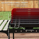 Outsunny Charcoal Barbecue BBQ Grill Trolley W/ 5-level Grill Height Ash Catcher
