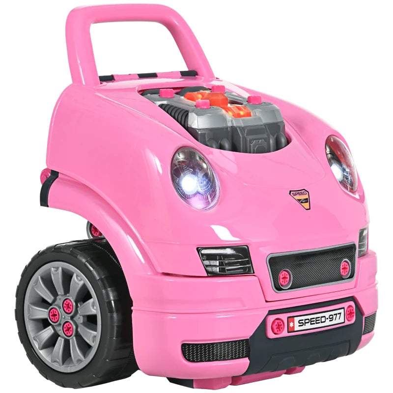 HOMCOM  Children's Truck Engine for Ages 3-5 Years - Pink