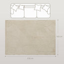 HOMCOM Modern Geometric Rug, Thick Plush, Non-Slip,Cream