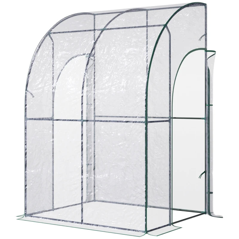 Outsunny Greenhouse Lean To  143x118x212 cm - Clear