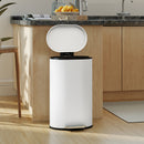 HOMCOM Slim Rectangular Pedal Bin With Soft-Close Lid, 30L Kitchen Bin Cream