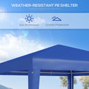 Outsunny Garden Gazebo Marquee Party Tent Wedding Canopy Patio Blue 2.7 X 2.7m