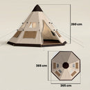 Outsunny 6-7 Person Large Family Party Camping Tent W/ Carrying Bag, Khaki