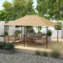 Outsunny 3 x 4m Gazebo Canopy Replacement Gazebo Roof Cover, Khaki
