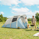 Outsunny Inflatable Camping Tent W/ Air Pump, 2-3 Person Blow Up Tent, Blue