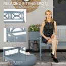 Outsunny 2-Seater Wooden Garden Bench Outdoor Patio Loveseat Grey