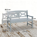 Outsunny 2-Seater Wooden Garden Bench Outdoor Patio Loveseat Grey