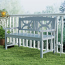 Outsunny 2-Seater Wooden Garden Bench Outdoor Patio Loveseat Grey