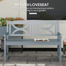 Outsunny 2-Seater Wooden Garden Bench Outdoor Patio Loveseat Grey