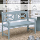 Outsunny 2-Seater Wooden Garden Bench Outdoor Patio Loveseat Grey