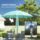 Outsunny 2m Shanghai Garden Parasol Umbrella, Outdoor Sun Shade, Turquoise
