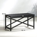 Outsunny Outdoor Coffee Table, PE Rattan Side Table w/ Plastic Board, Black