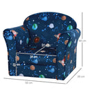 HOMCOM Children's Planet-Themed Armchair - Blue
