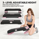 HOMCOM Aerobic Step Three-Level Adjustable Exercise Stepper,