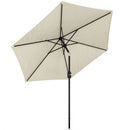 Outsunny 2.6M Garden Parasol Umbrella with Aluminium Pole, Tilt, Crank