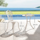 Outsunny 3 Piece Patio Bistro Set Outdoor Table Set With Umbrella Hole White