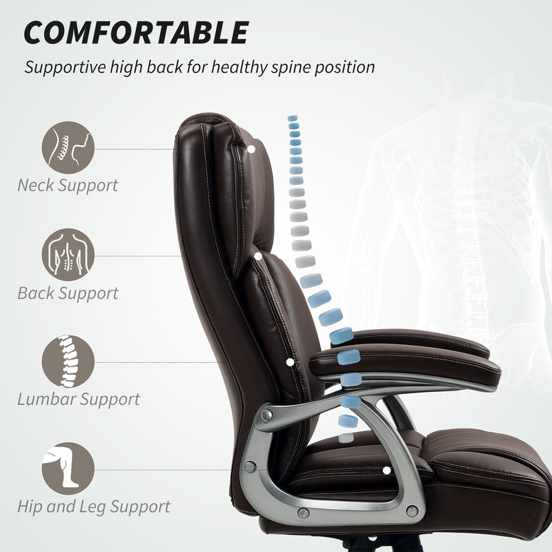HOMCOM Tilting Executive Office Chair, PU Leather Desk Chair