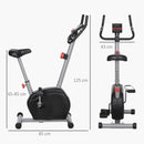 SPORTNOW Exercise Bike with Heart Rate Sensor for Home Use, Grey