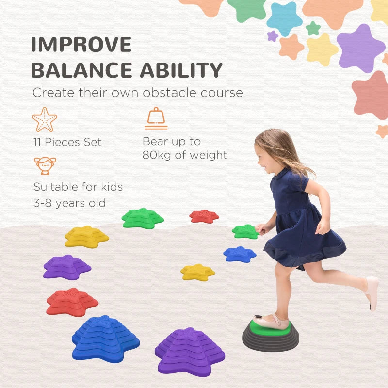 ZONEKIZ Balance Stepping Stones 11 Piece