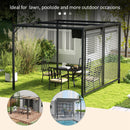 Outsunny Metal Pergola Patio Sun Shelter Grape Tent Retractable Canopy UV Cut
