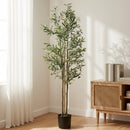 HOMCOM 175 Cm Artificial Olive Tree, Tall Faux Plant With 787 Leaves