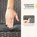 Outsunny Rattan Garden Chairs With Cushion, Wicker Dining Chairs, Grey