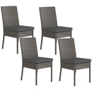 Outsunny Rattan Garden Chairs With Cushion, Wicker Dining Chairs, Grey