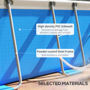 Outsunny Rectangle Above Ground Swimming Pool with Pump and Ladder, Blue