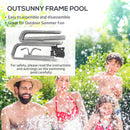 Outsunny Rectangle Above Ground Swimming Pool with Pump and Ladder, Blue
