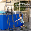 Outsunny Rectangle Above Ground Swimming Pool with Pump and Ladder, Blue