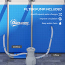 Outsunny Rectangle Above Ground Swimming Pool with Pump and Ladder, Blue