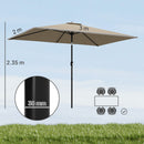 Outsunny Garden Parasol, Outdoor Umbrella With Tilt Function, Khaki
