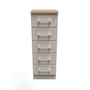 Kingston Ready Assembled 5 Drawer Tallboy in Kashmir Ash & Modern Oak