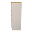 Kingston Ready Assembled 5 Drawer Tallboy in Kashmir Ash & Modern Oak